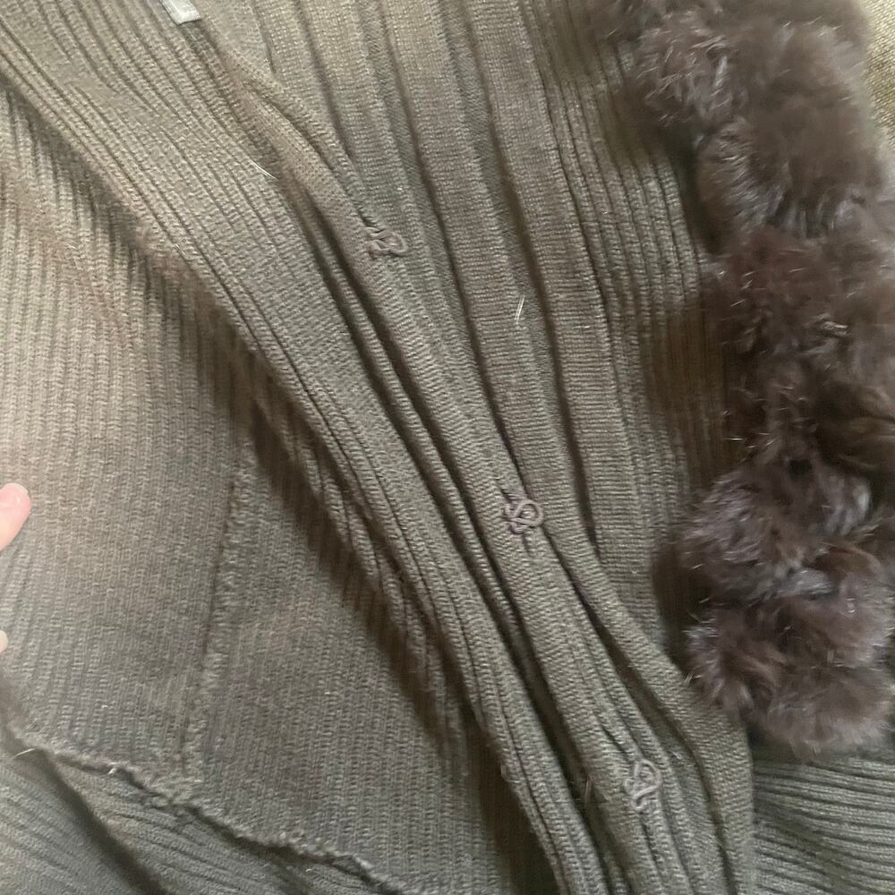 Alberto makali genuine rabbitfur pom pom shawl - Picture 10 of 10